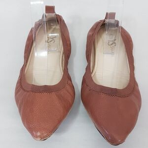 Yosi Samra Women Vienna Pointed Toe Ballet Flats Size 10 Brown Leather Foldable